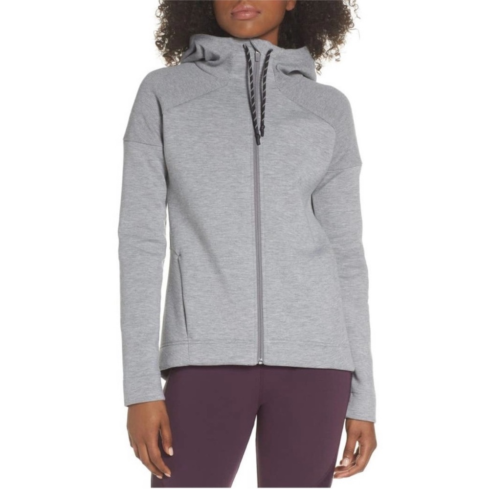 SWEATY BETTY Cross Train Gray Hoodie Zip Up Sweatshirt Size Medium NWOT
